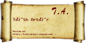 Tóth Artúr névjegykártya