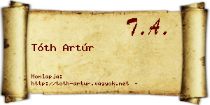 Tóth Artúr névjegykártya